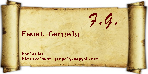 Faust Gergely névjegykártya
